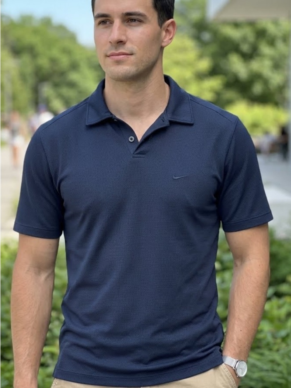 Nike Men’s Dark Blue Short-Sleeve Polo